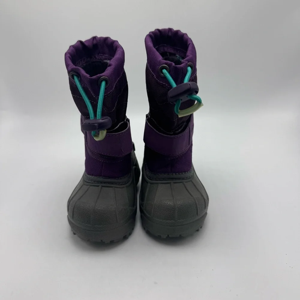 Columbia Powderbug Plus II Toddler Snow Boots Purple Gray Size 4 Winter Boot